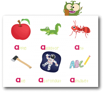 Phonics letter a words