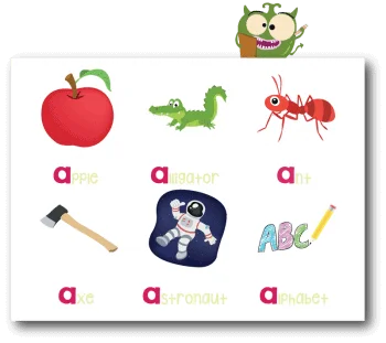 Phonics letter a words