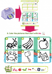 Phonics letter a print color