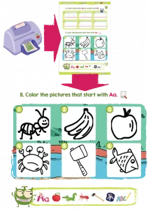 Phonics letter a print color
